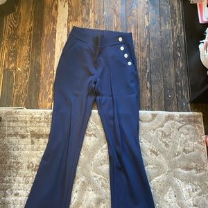 Blue stretch dress pants